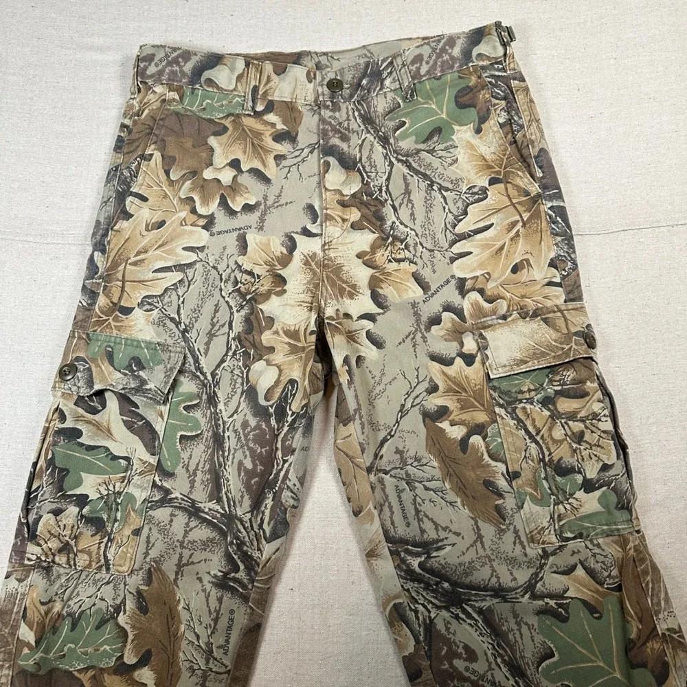 Ranger Camo Cargo‎ Pants Mens Medium Leaf Print Utility Hunting Tactical